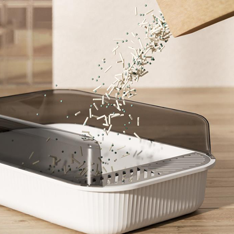 Wholesale Durable High Side Sifting Litter Pen Semi Open Anti Splashing Cat Litter Box