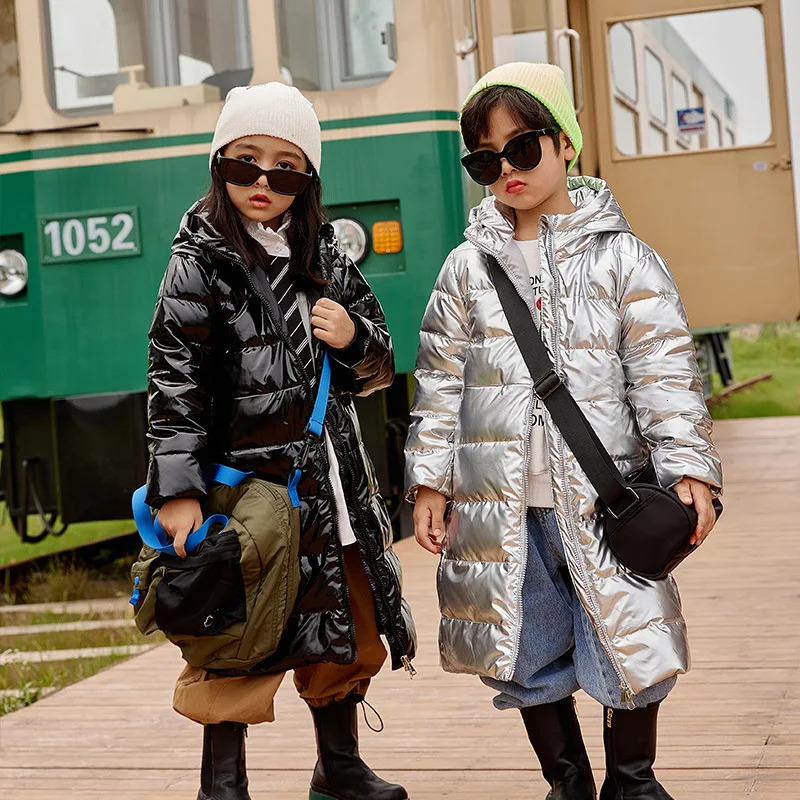 Kids Long Jackets White Duck Down Coat For Children Hooded Outerwear Teen Boy Girl Coats Children Parkas Russian Winter Snowsuit 241008
