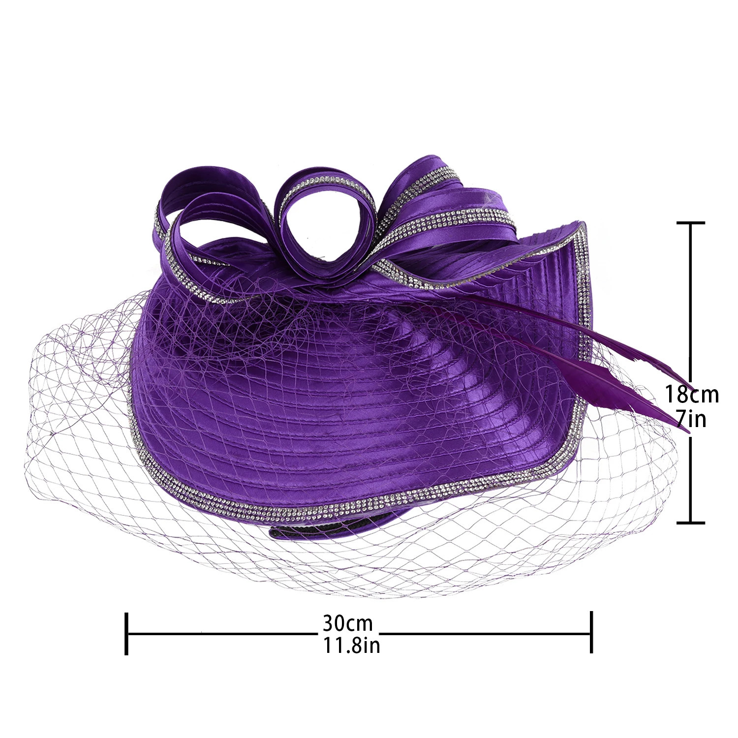 womens derby hat with veil headband tea party hat Rhinestone ladies charming pos Church hat 241010