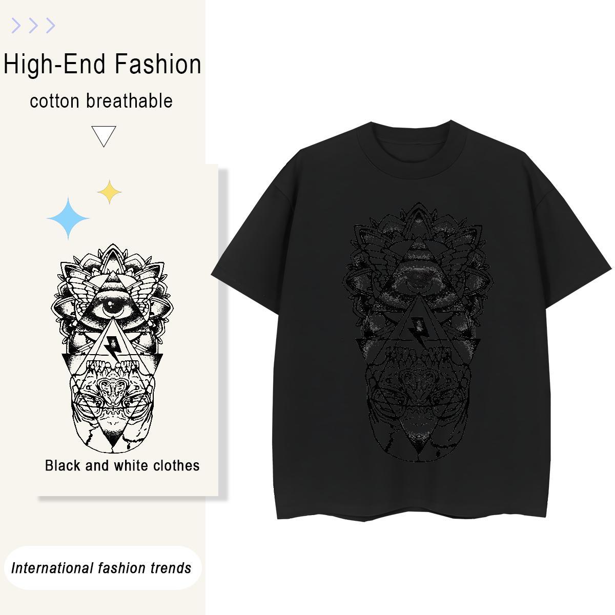 2024 T Shirt For Woman 100% Cotton 230g Short sleeve Soft Street Casual eye of the devil Women Tshirts Designer Oversized L-4XL Tops Tees