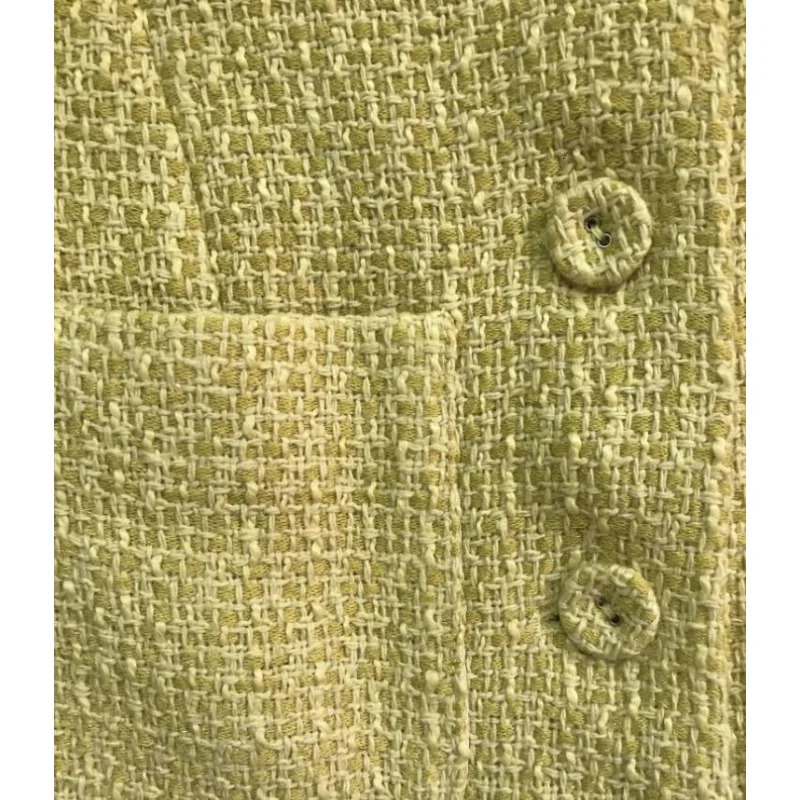 Womens French small perfume round neck fashionable hair high-quality long sleeve vintage tweed South Korea Midi dress 241011