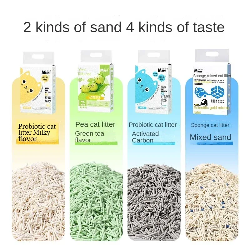 6L Deodorant Tofu Cat Litter Probiotic Deodorizing Sand Carbon Low Dust Absorption Flushable Toilet Pea Cat Litter Quick Clump