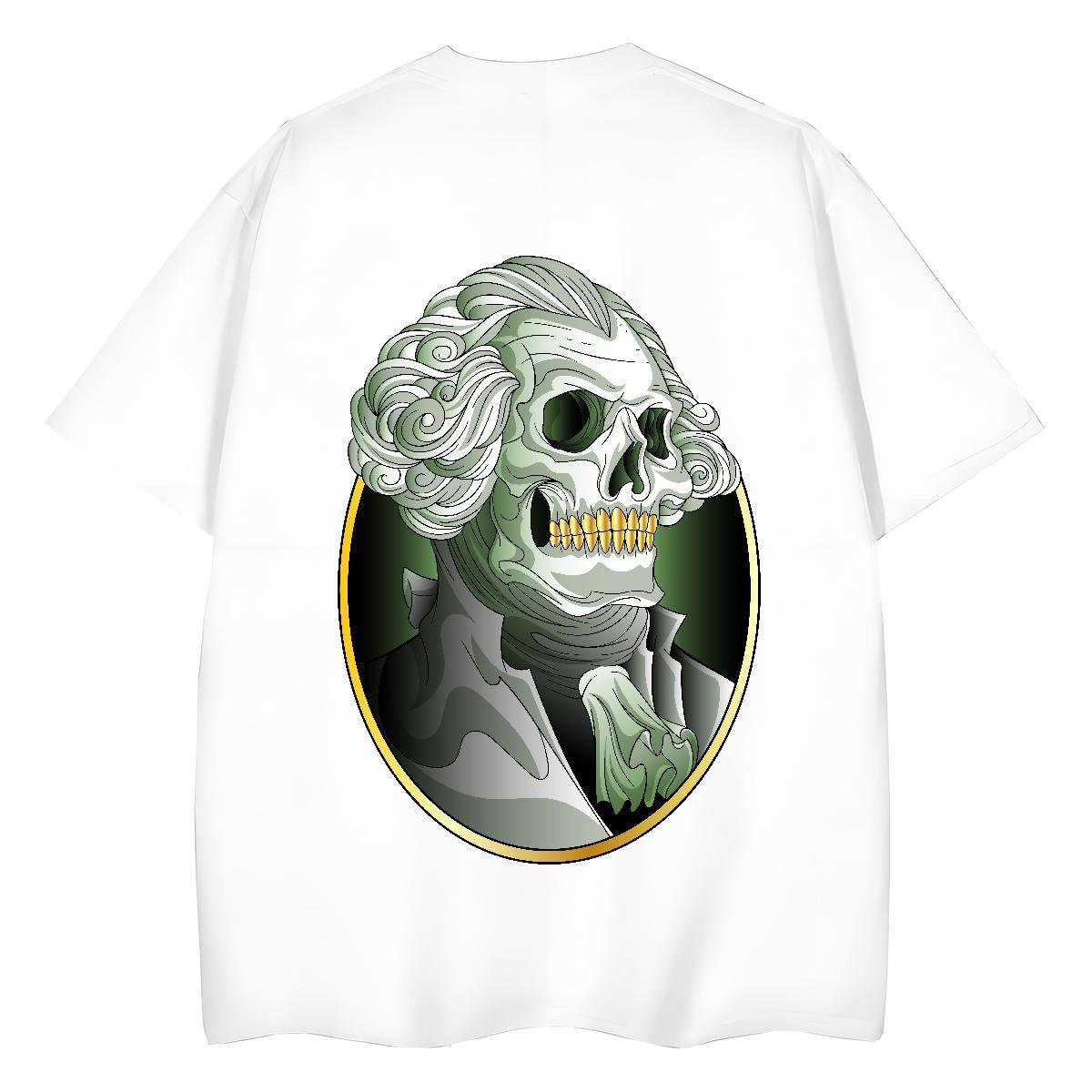 New Womens T Shirts 230g Pure Cotton Round Neck Short Sleeve Street skull Woman Tshirt Designer Nice Custom Print Oversized Tops Tees