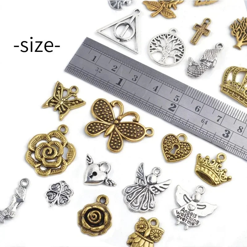 100pcs Tibetan Silver Mixed Pendant Animals Charms Beads for Jewelry Making Bracelet Earrings Necklace DIY Craft Art y241010