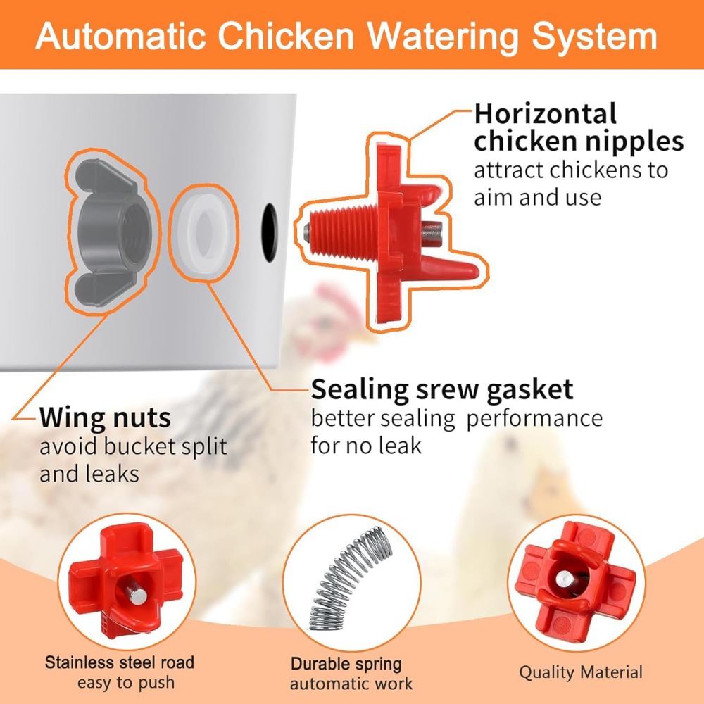 10/15/10pcs Chicken Water Dispenser Chicken House Automatic Water Feeding Bowl Poultry Cross Drinking Mouth Breeding Equipment