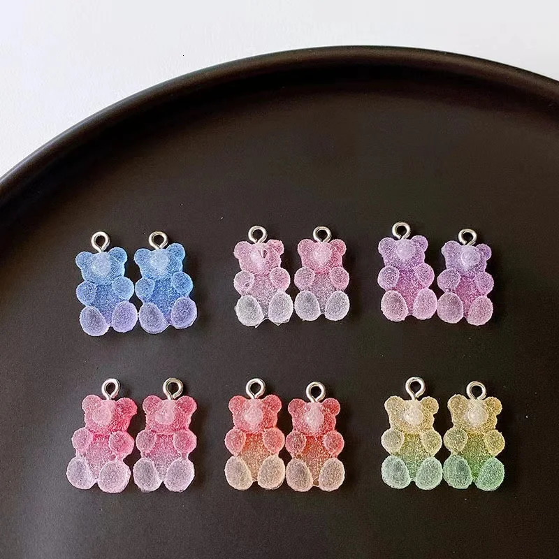 10pcs Simulation Soft Candy Bears Cute Charms For Pendant DIY Earrings Necklace Jewelry Accessories Finding 241010