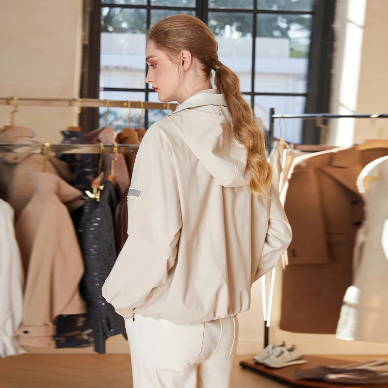 K1694L Autumn and Winter Ladies Coats y womens Clothing Hooded jackets loose tops For women 241011