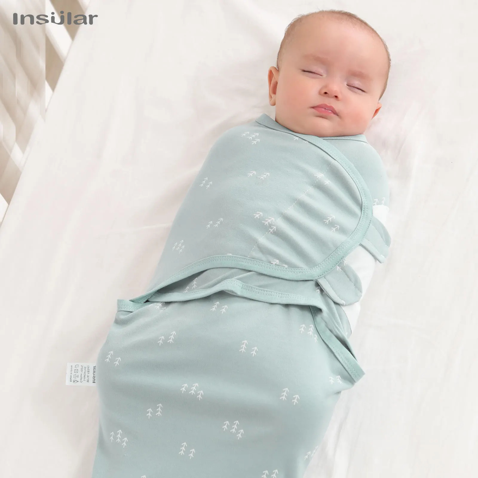 3 Piece A Suit INSULAR Cotton Baby Anti-shock Sleeping Bags born Swaddle Wrap Bags Held By The Baby Anti-kick Spanned 241011