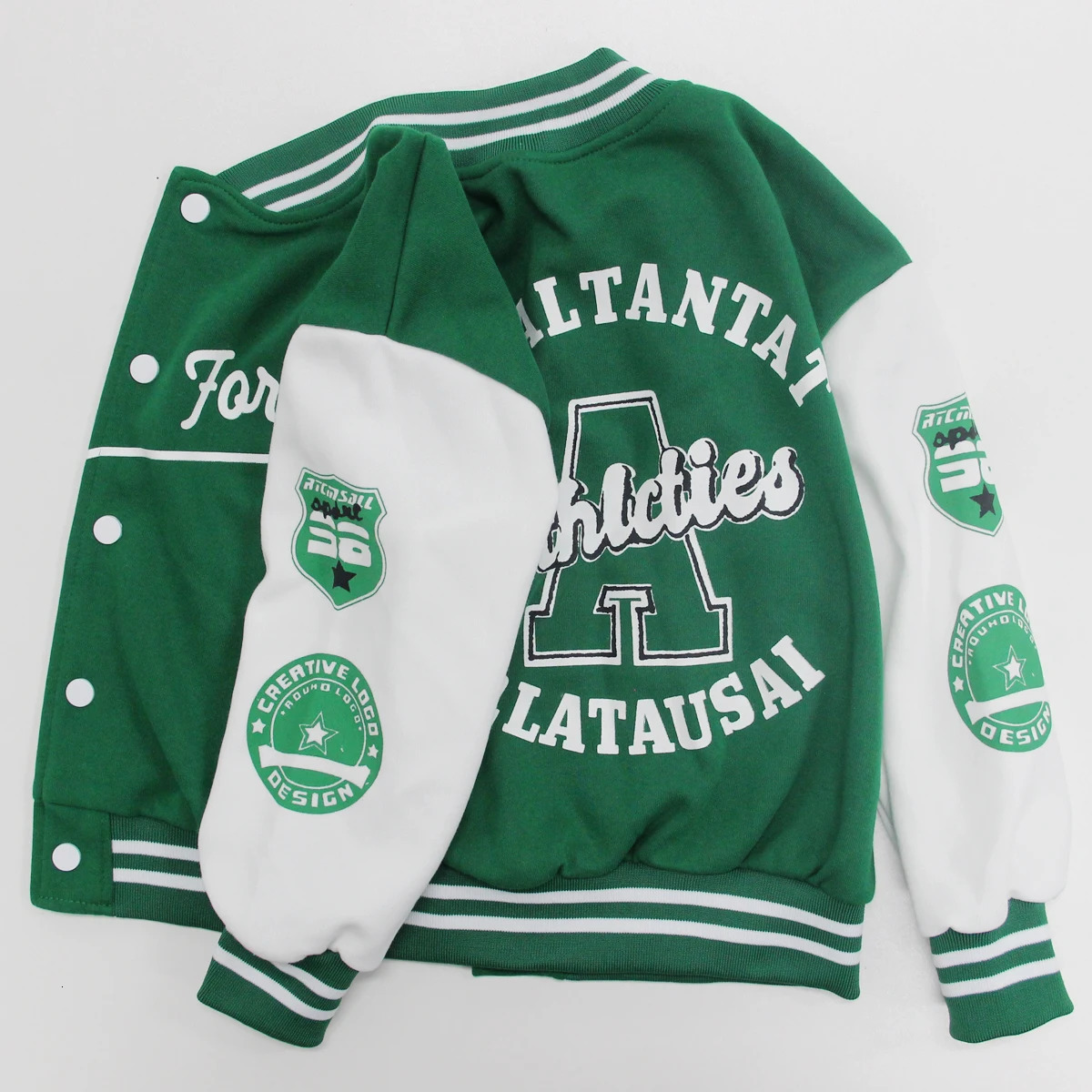 2024 Boys Girls Baseball Jackets Kids Print Letter Outerwear Teenager Fashion Spring Autumn Coat Casual Children Clothings 5-12Y 241011