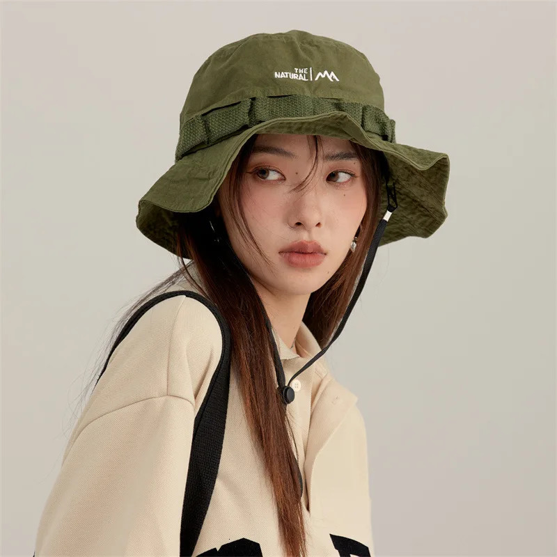 Outdoor hiking hat mens four season casual Korean retro neutral fisherman highquality potted 241009