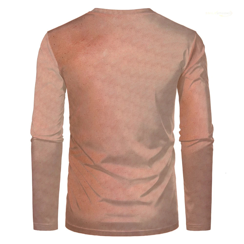 Funny Muscle Body 3D Print Clothes Tshirt Muscular Fashion Casual Long Sleeve T Shirt Halloween Cosplay Men Women Kids Tee 241011