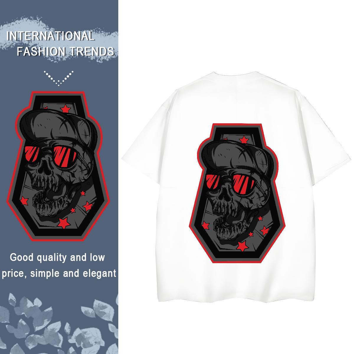 Factory Direct T Shirts Women 100% Cotton 230g Comfortable Street skull Lady T shirt Female Black Oversized Clothings