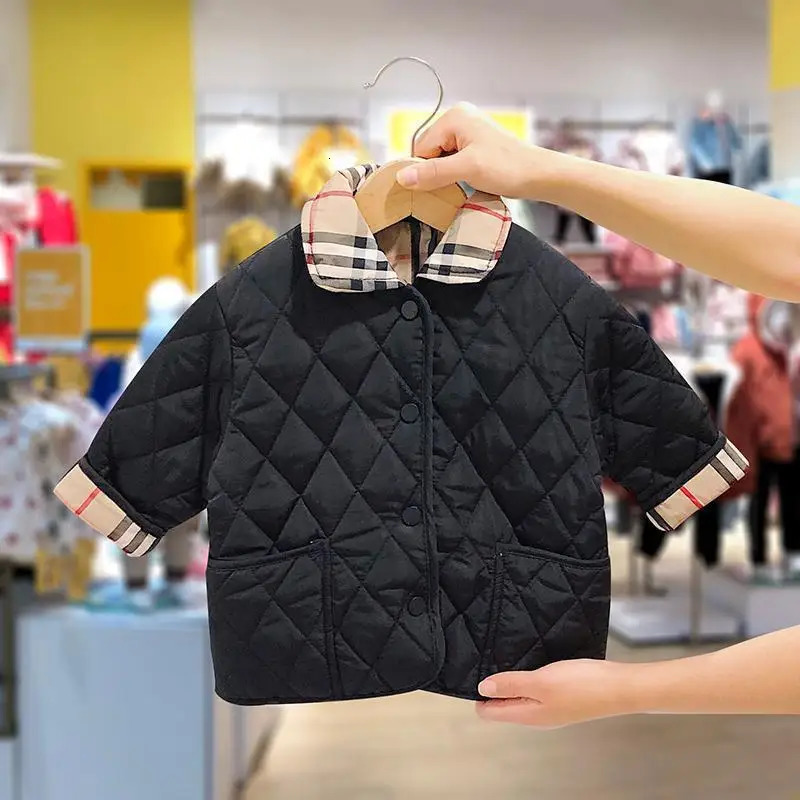 Baby Autumn and Winter Cotton Coat 12M8Y Thin for Boys Girls Doublesided Jacket 241011