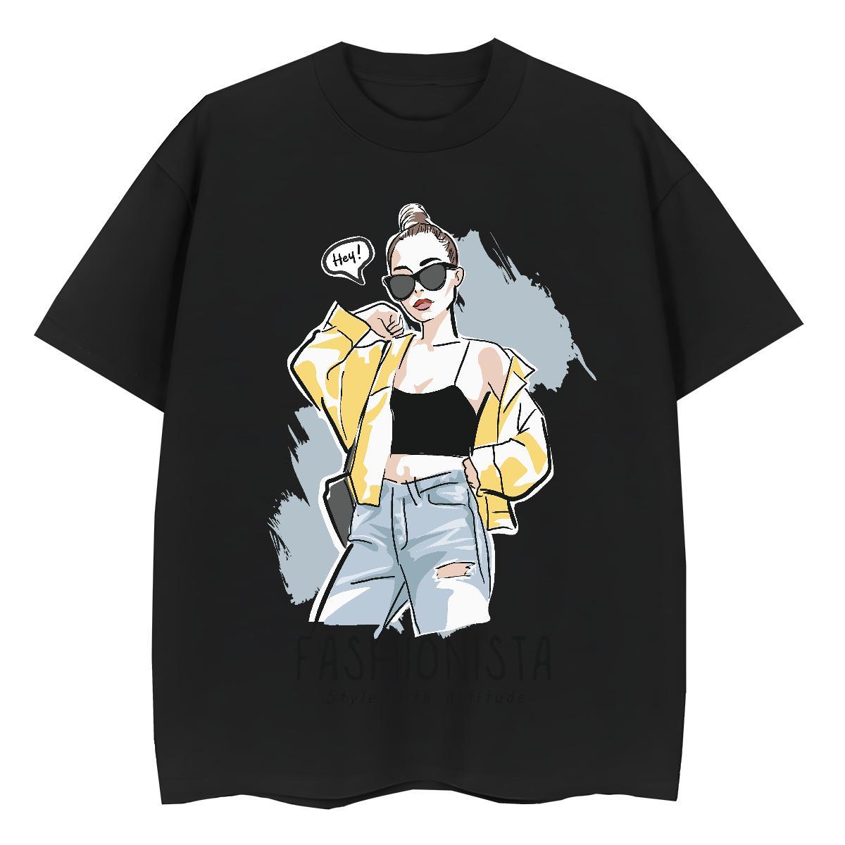 Brand T shirt 230g Cotton Short sleeve Soft Casual character Women Tees Nice Graphic Clothings