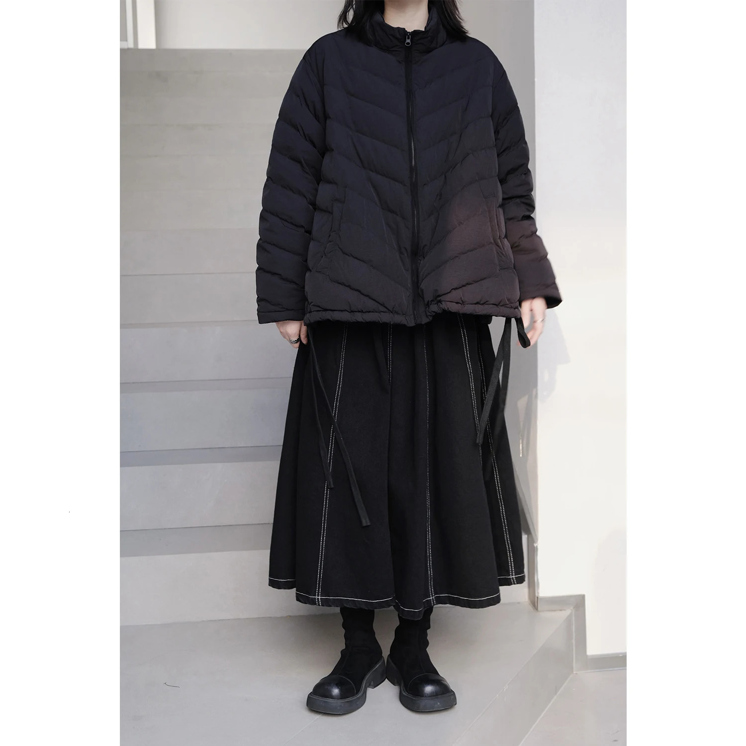 UMI MAO Yamamoto dark jacket Japanese brushed 90 white duck down jacket simple silhouette thick warm jacket winter Y2K 241009