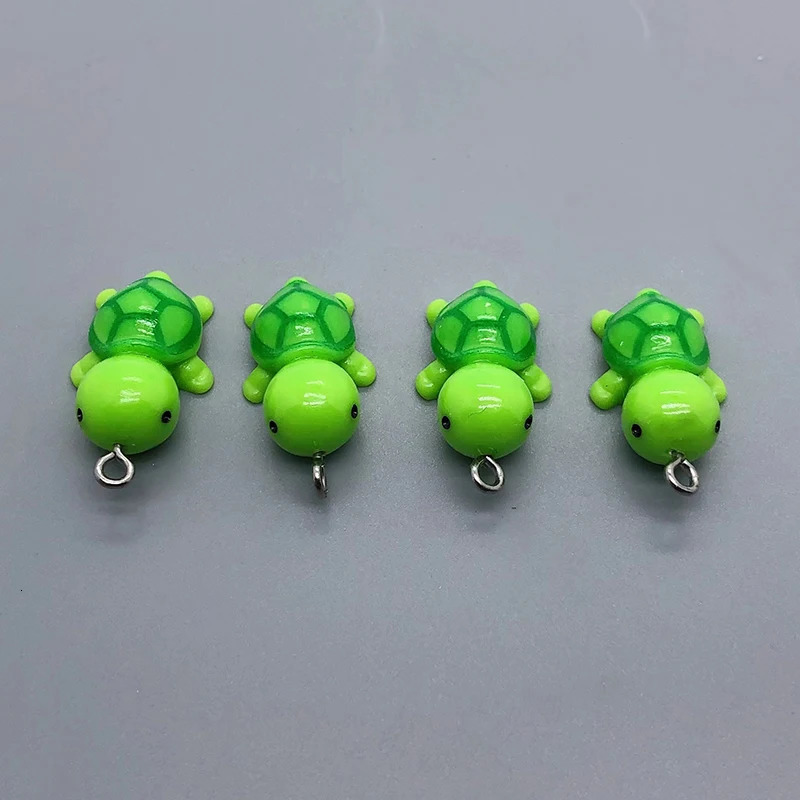 10pcs Cute Small Tortoise Resin Earring Charms Lovely Animal Bracelet Keychain Hair Rope Pendant Accessory DIY For Jewelry Make 241010