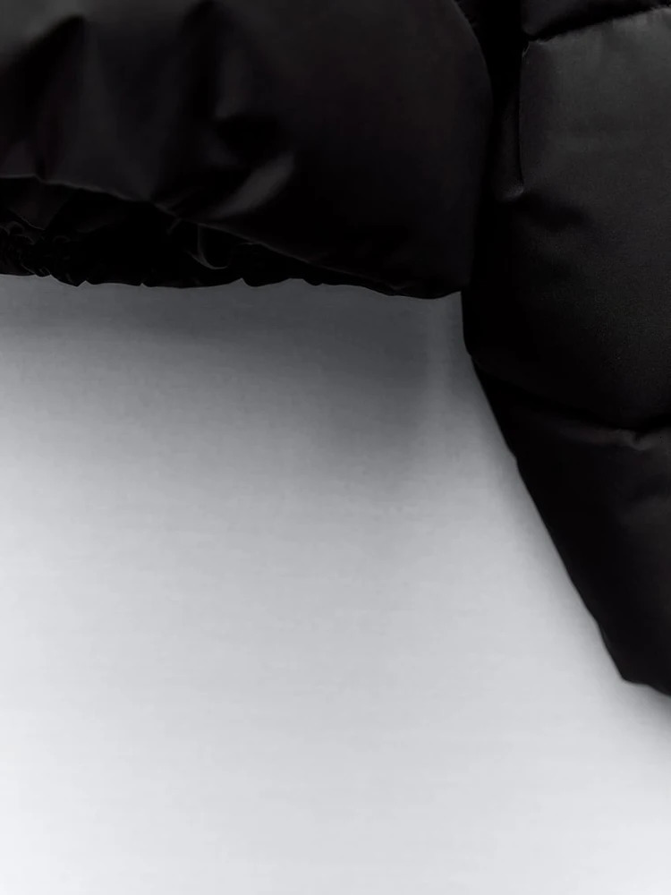 Autumn Winter Waterproof Windbreaker CROPPED Puffer Jacket Women Hooded Black Snow Parka Short Cotton Padded Coat 240930