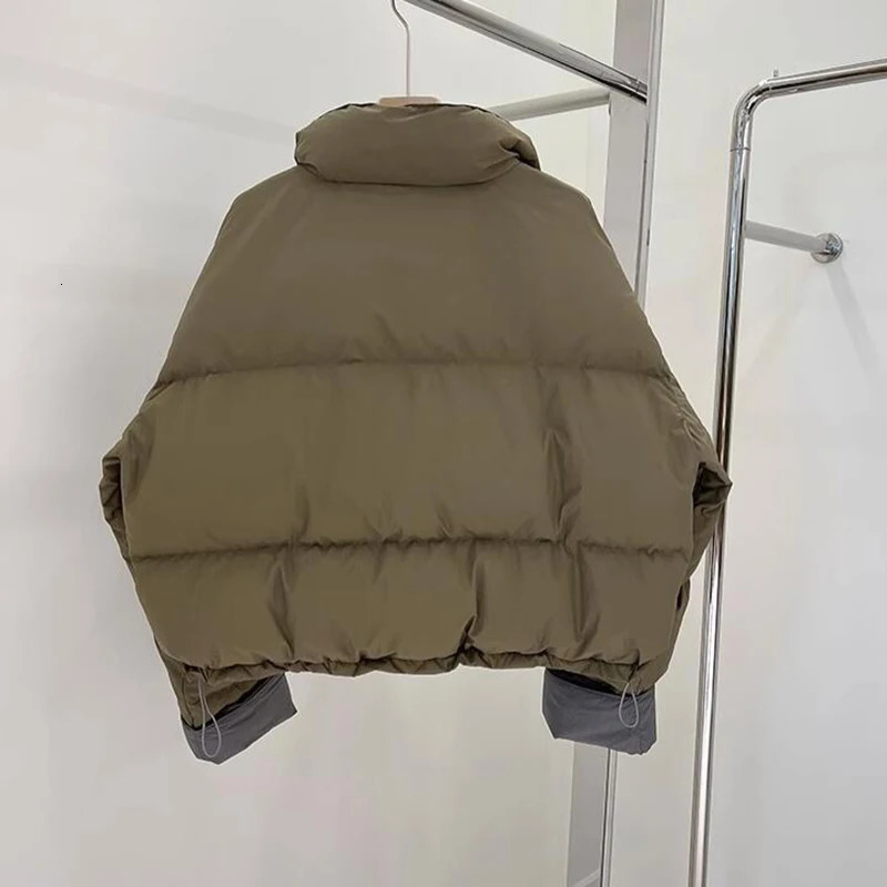 Korea Winter Down Cotton Short Coats Tops Warm Lapel Jackets Casual Fashion Loose Cropped Chaqueta Snow Wear Women Casaco 240930