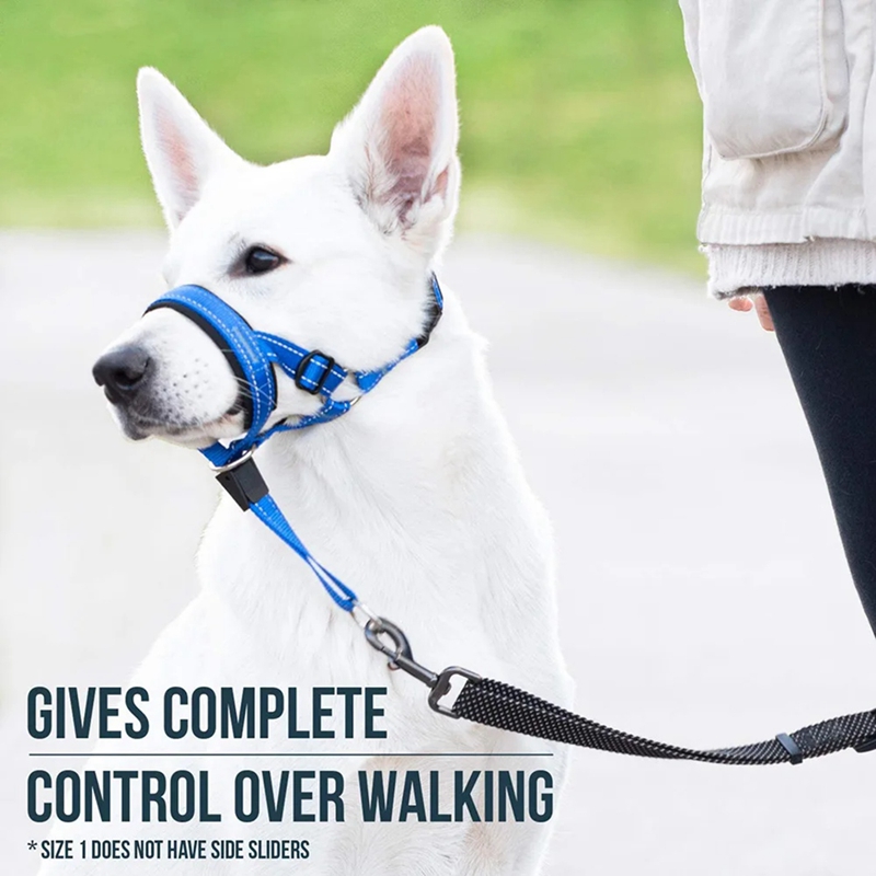 Dog Mouth Muzzles Anti Bark Dog Collar Breathable Dog Training Tool Nylon Muzzle Set With Reflective Strips