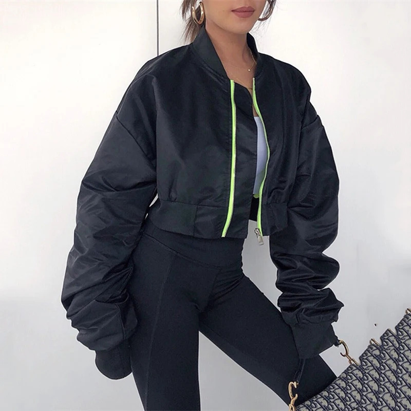 KBAT Autumn Short Women Baseball Jackets Loose Windproof Coats Zipper Casual Basic Jacket Bomber Coat Female Outwear 241011