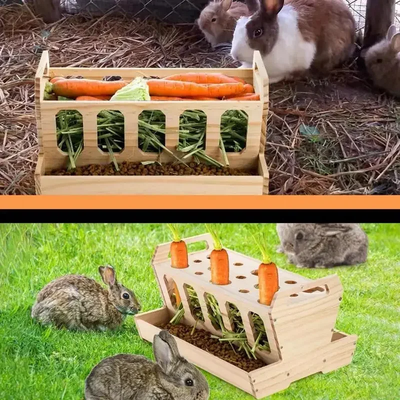 Rabbit Hay Feeder Rabbit Food Feeding Rack Less Wasteds Pet Food Dispenser Stand Small Animals Hay Manger For Guinea Pig Rabbit