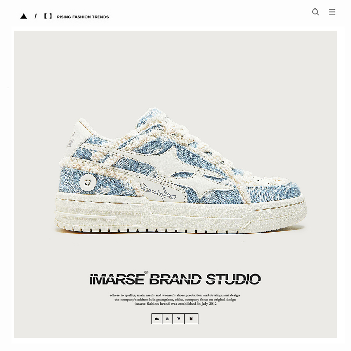 Guangzhou Fashion Summer China-Chic Korean Edition Water Washing Denim Breathable Board Men's And Women's Couple Shoes