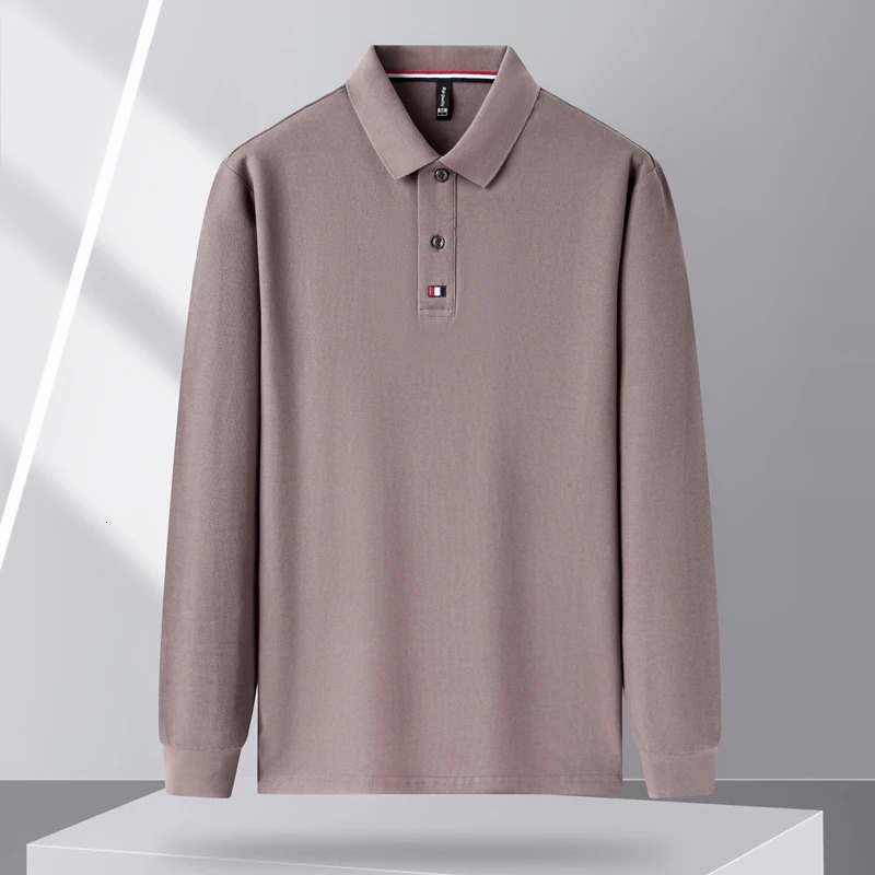 High end mens polo shirt long sleeved fashion embroidered craft top 100 cotton 2024 Spring and Autumn Tshirt 241011