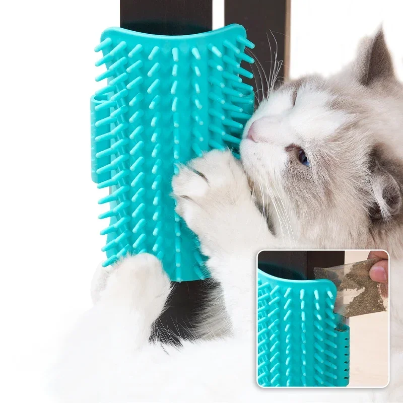 2024 New Cat Comb Desk Corner Self Groomer Brush No Damage To Furniture Cats Scratcher Brush Cats Scrubbing Hair Remover Brush