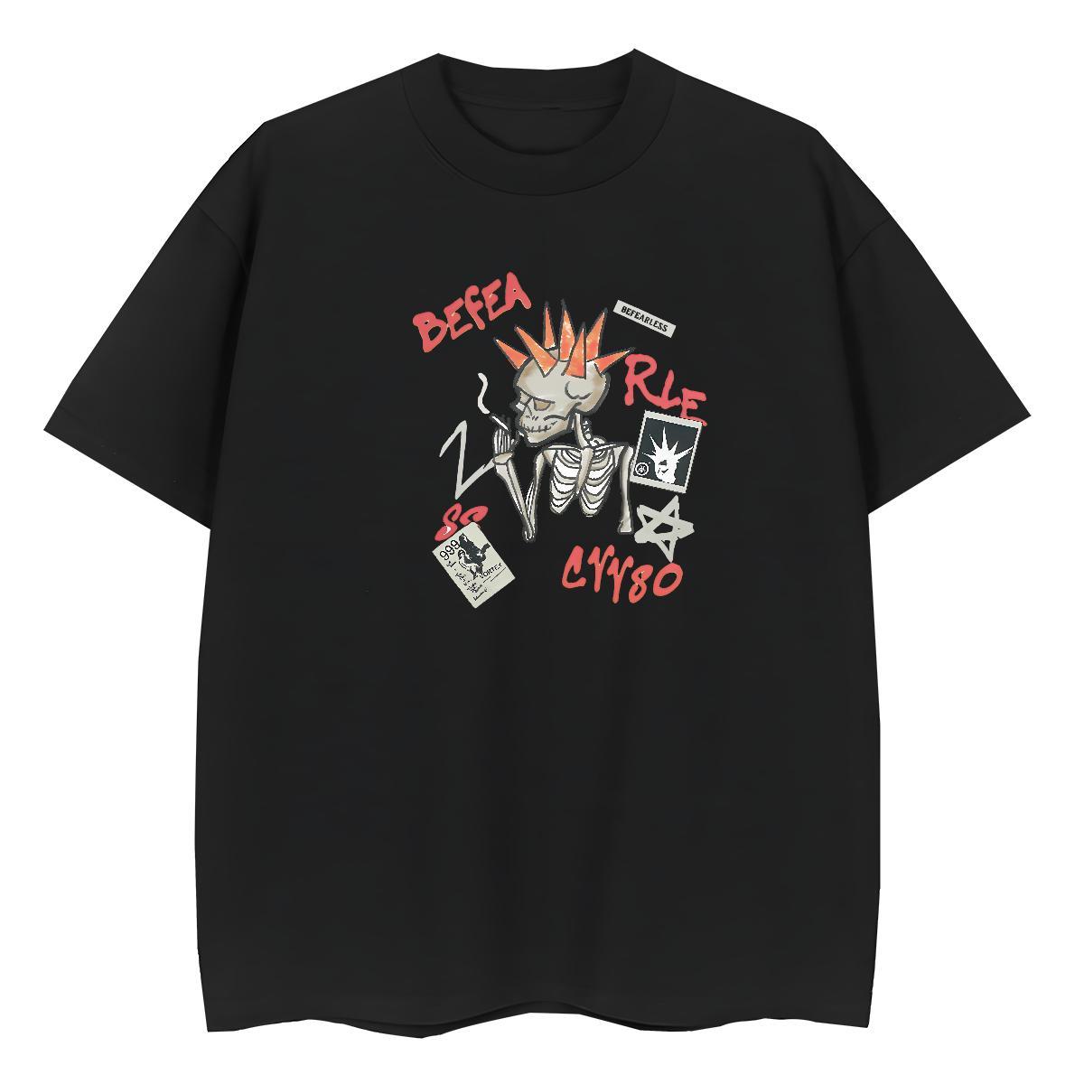 2024 Designer Womens T Shirts 230g Pure Cotton Round Neck Short Sleeve Home Outdoor skull Women Tshirts Lady Cartoon Floral Printing Top Tees