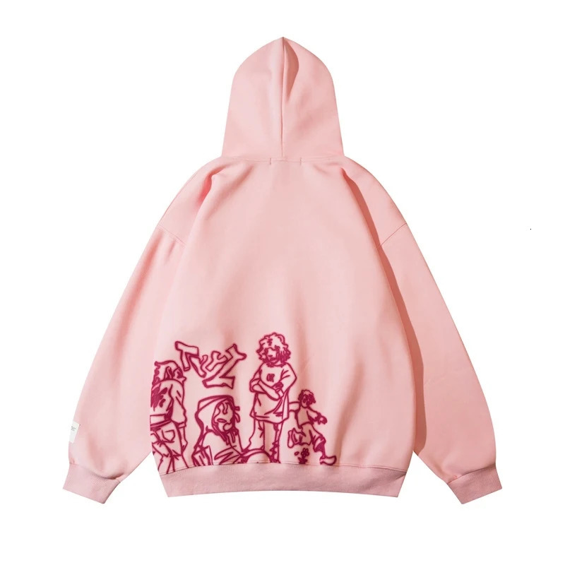 men Graphic Print Hoodies Autumn Winter Fashion Harajuku Long Sleeve Hooded Sweatshirts Female Vintage Casual Loose Hoodie 241010