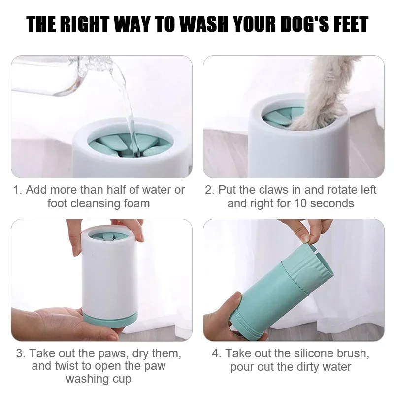 Automatic Pet Foot Washer Cup Silicone Soft Foot Cup Cat Foot Cleaning Bucket Dog Paw Cleaner Cup Feet Wash Cleaner pet shower
