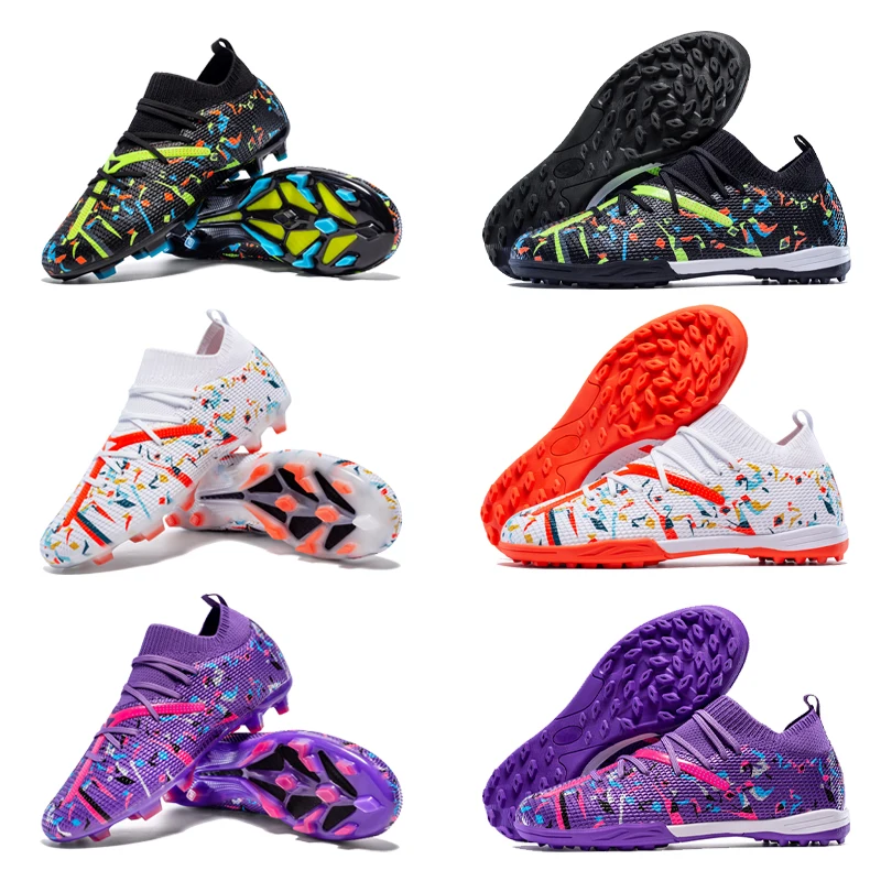 Football Boots Drop Shipping Unisex Breathable Soft Men Soccer Shoes Long Spikes Soccer Cleats Indoor Sports Shoes
