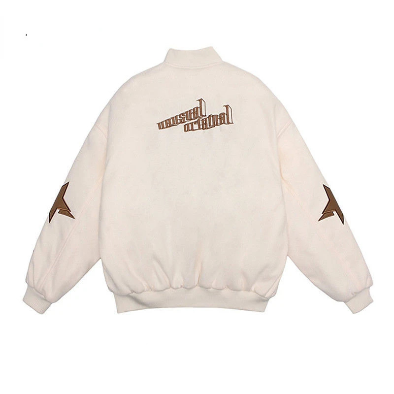 American vintage street casual versatile jacket Y2K autumn and winter letters embroidered label Baseball wear 241011