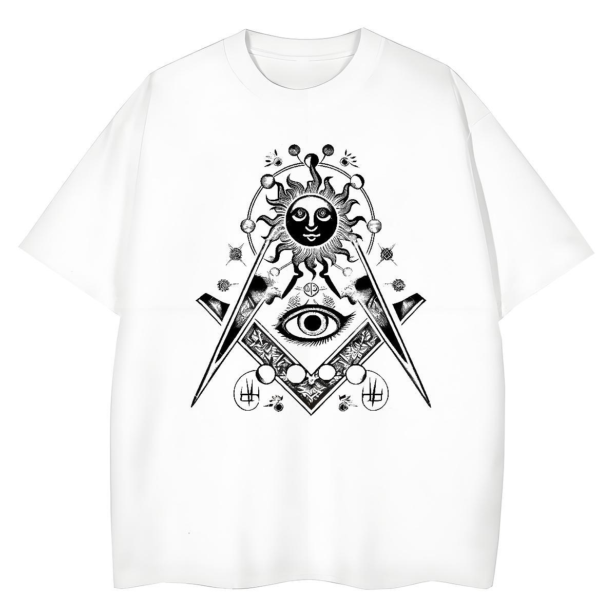 New T-Shirts for Women 100% Cotton 230g Round Neck Short Sleeve Sport eye of the devil Women Tees Designer Nice Floral Print Top Shirts