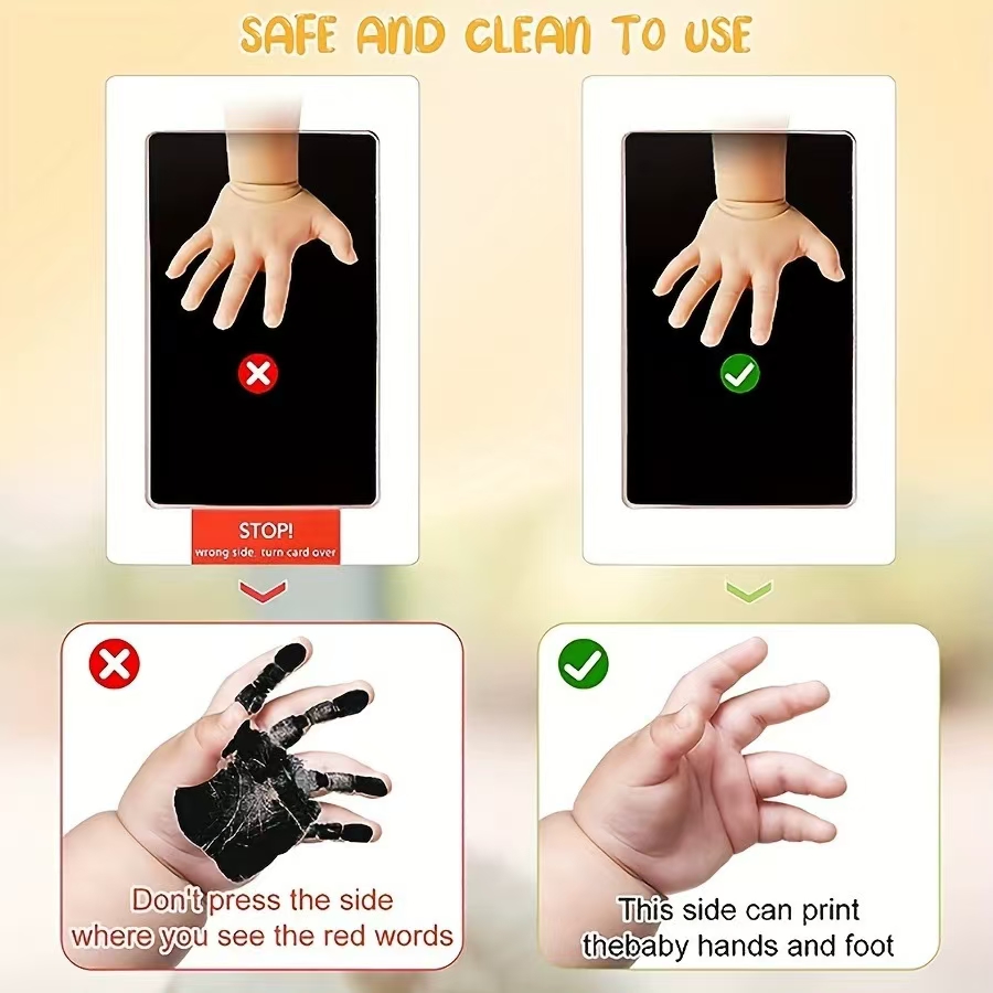 4 Set Baby Handprint Footprints Ink Pads Safe Non-toxic No-Touch Skin Inkless Inkpad Kits Pet Cat Dog Paw Prints Souvenirs Gifts