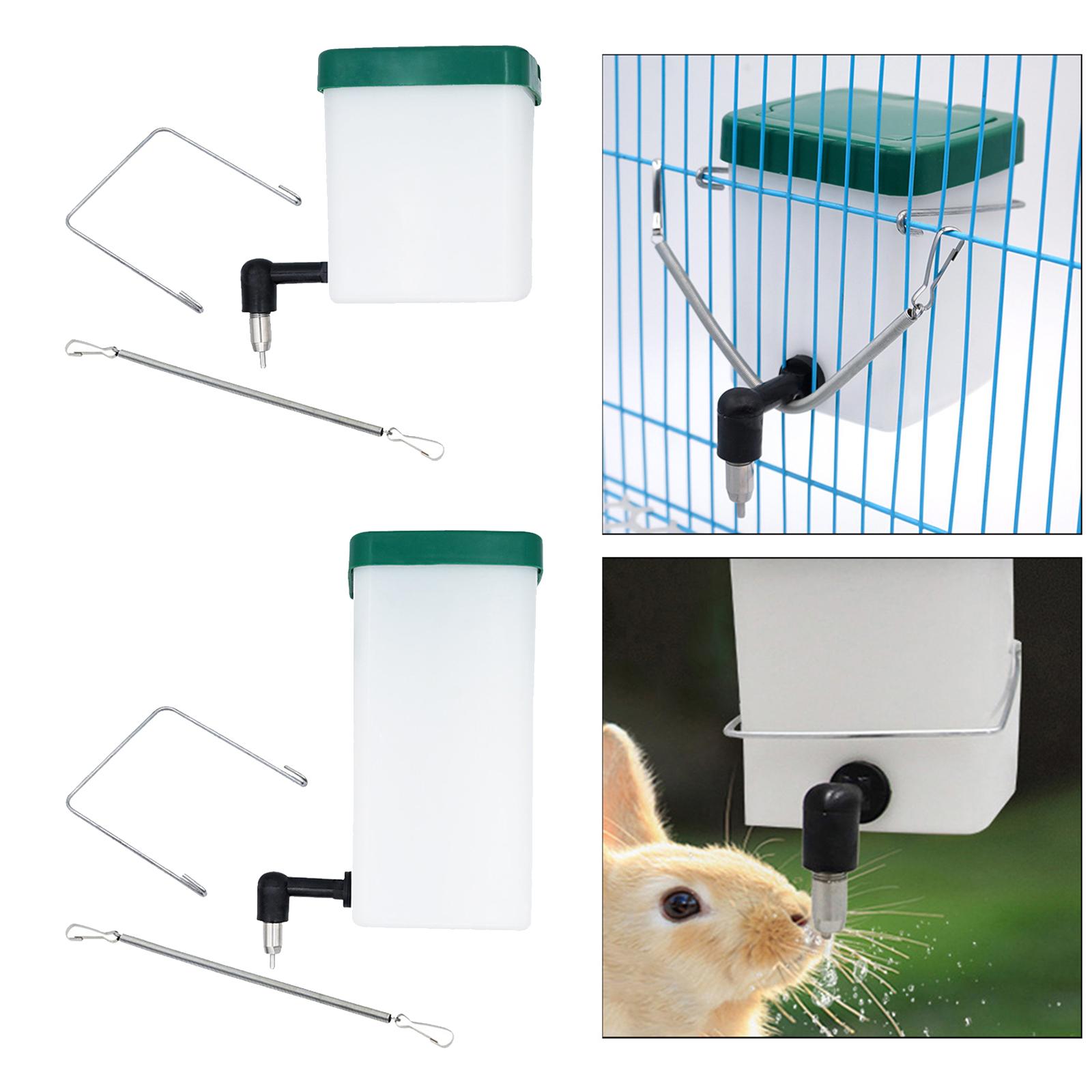 Leakproof Automatic Drinker Dispenser Water Feeder with Spring and Hooks No Drip Nipple for Bunny Chicken Mouse/Rat Guinea Pig