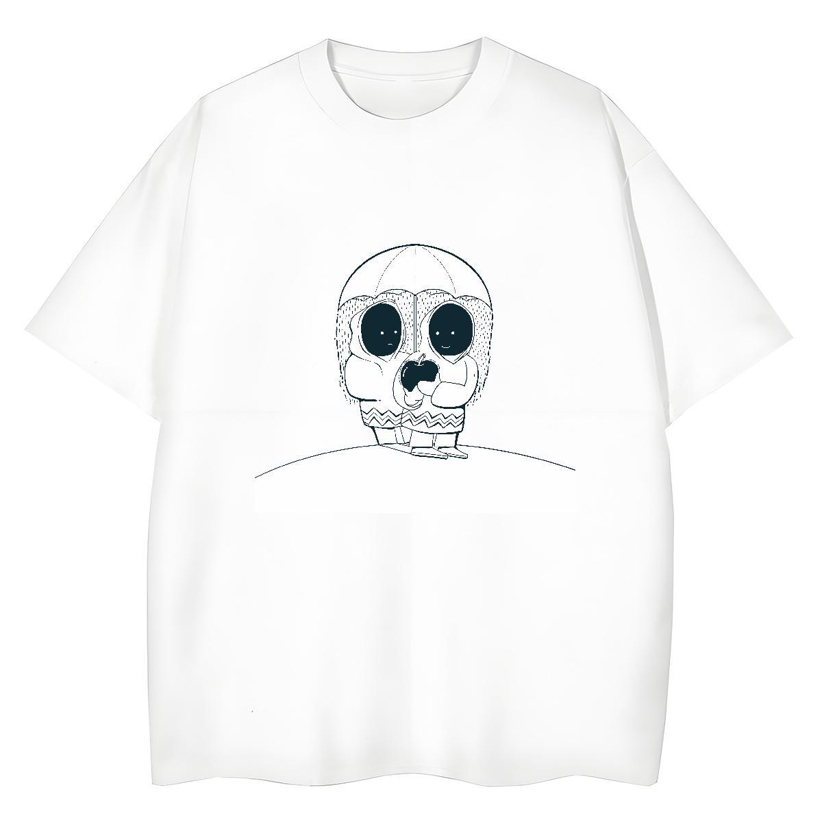2024 Casual T Shirt For Woman 100% Cotton 230g Breathable Sports Casual skull Womens Tshirts Wholesale White Plus Size Top Tees