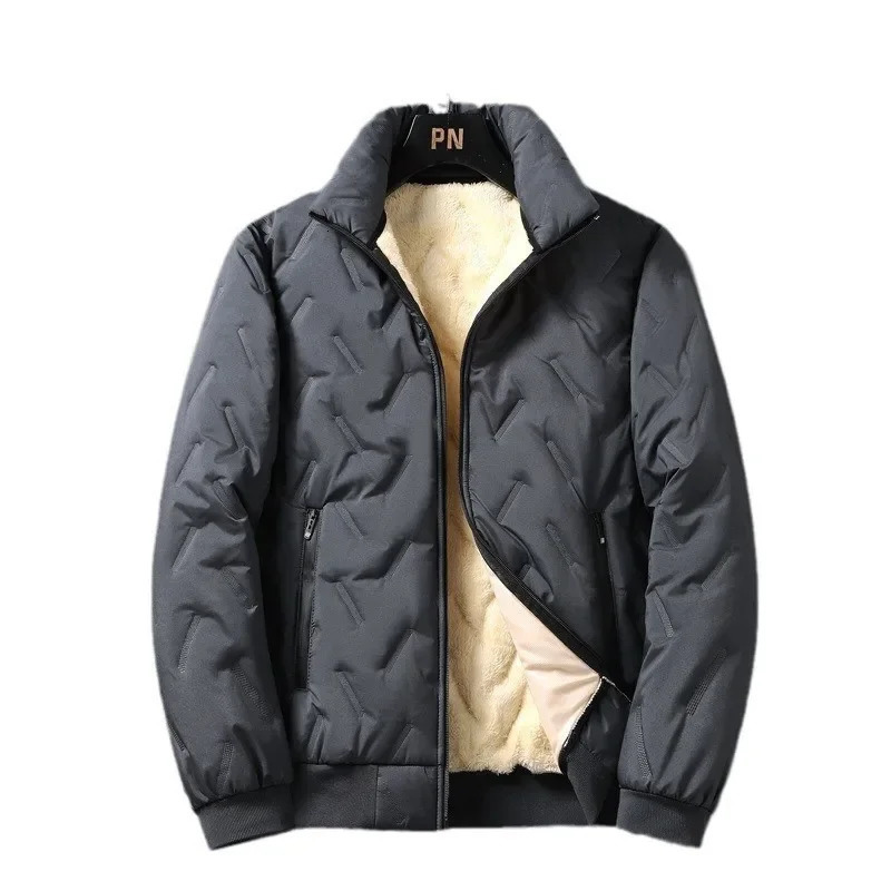 Mens track and field clothing winter fashion thick warm Parka jacket pants 2piece set ultrafine casual mens sports shirt 241008