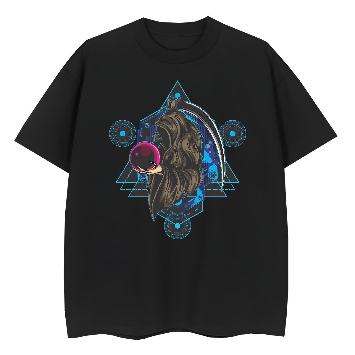 Fashion Casual Woman T Shirts 230g Cotton Breathable Crew Neck Casual Beach portrait Woman Tshirt Loose fit Anime Print Clothings