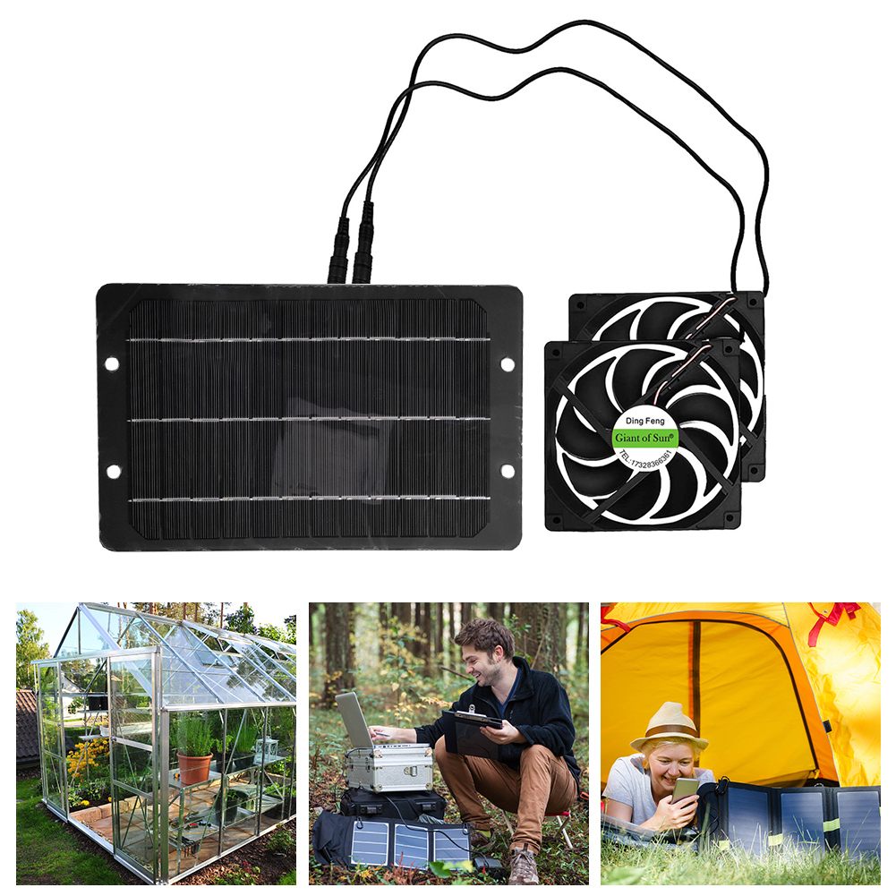 10W 12V Solar Panel & High Speed Ventilation Vent Fan Solar Panel Kit Solar Attic Fan Kit for Chicken Coop Shed Pet House