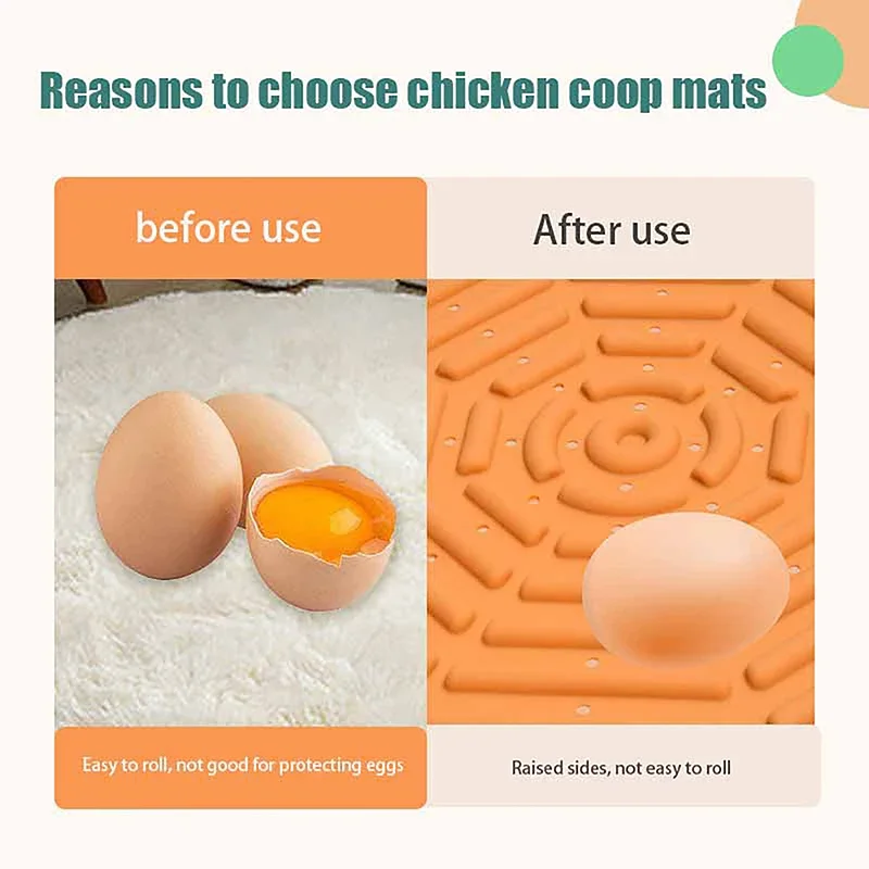 Silicone Chicken Cooping Mat Washable Chicken Nesting Pads Durable Healthy Coops Bedding for Laying Eggs Prevents Cracked Egg