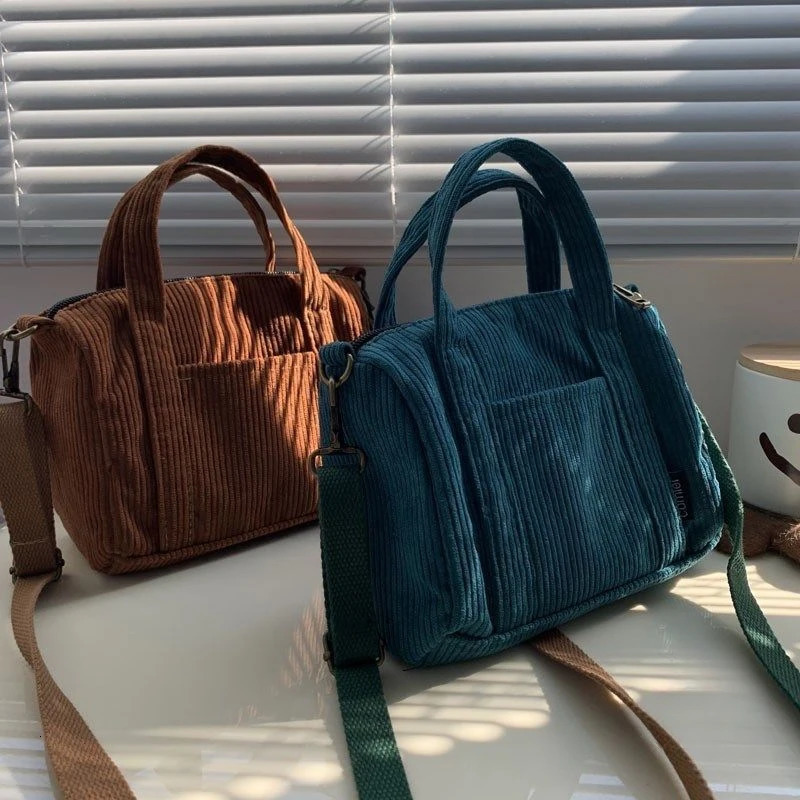 Shoulder Bag For Women Autumn And Winter Corduroy Handbags Simpler Style All Match Literary Crossbody Solid Color Sweet Envelope 241011