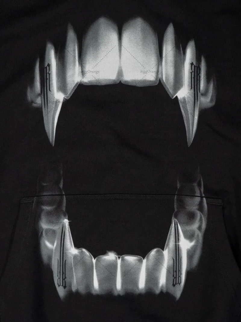 European and American Punk Goth Pattern Printed Hoodie Y2K Harajuku Retro Streetwear Mens Hiphop Trend Casual Loose Pullover 241010