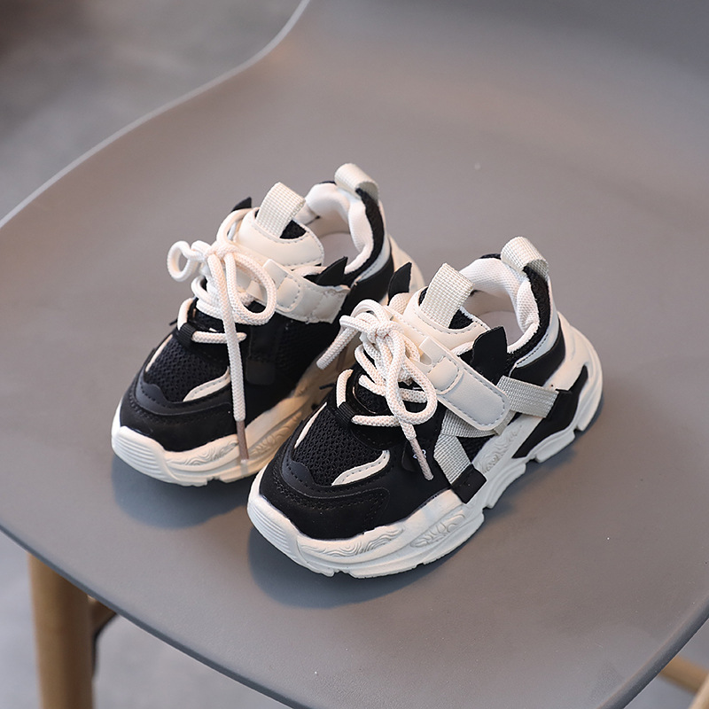 Kids Sport Shoes Fashion Cross-tied Mesh Breathable Boys Sneakers Children Girls Outdoor Running Shoes Sizes 21-36