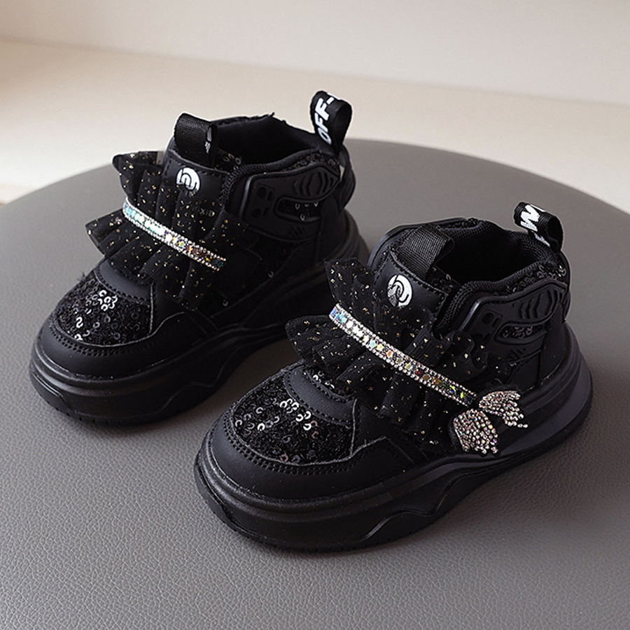 Girls Sneakers 2025 Fashion Children Platform Happysteps with Butterfly Shining Tennis Comforable Kids Sport Shoes Sizes 21 - 30