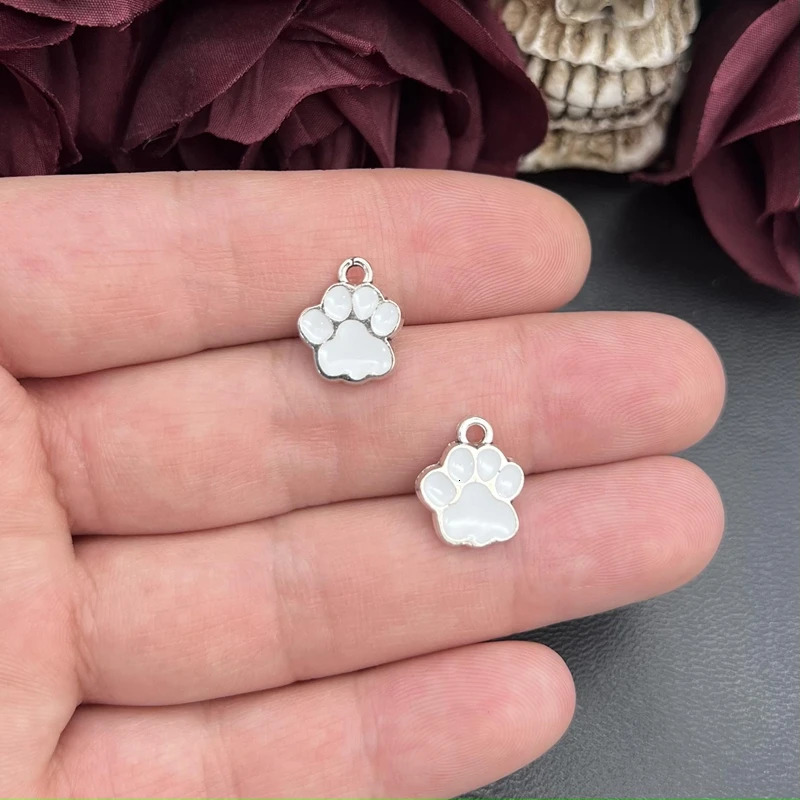 15pcs 1512mm 4 Color Dog Paw Print Charms for Jewelry Making Enamel Footprint DIY Earrings Pendants Necklaces Findings 241010