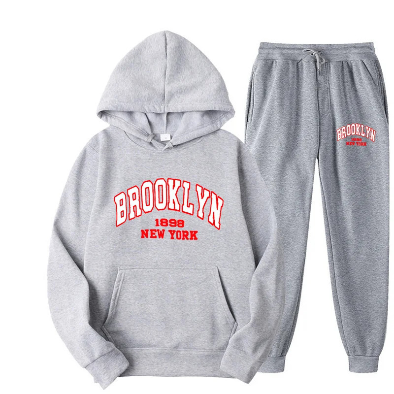 2023 High Quality Mens Suit Fashion Casual Tracksuit 2 Piece Hoodie Pullover Sports Clothes Sweatshirt Jogging Set 241010