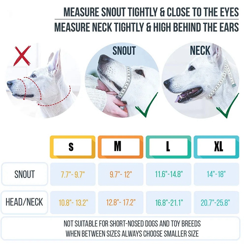 Dog Mouth Muzzles Anti Bark Dog Collar Breathable Dog Training Tool Nylon Muzzle Set With Reflective Strips