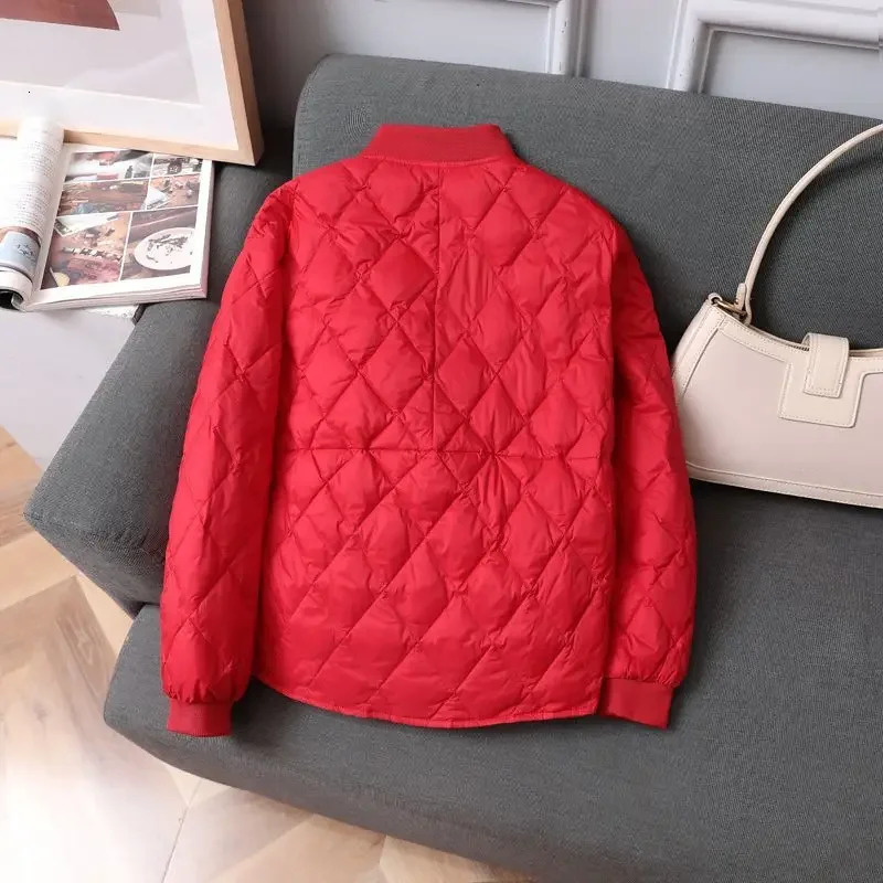 2024 Fashion Ultra Light Down Cotton Outwear Women Short Quilted Jacket Autumn Single Breasted CottonPadded 240930