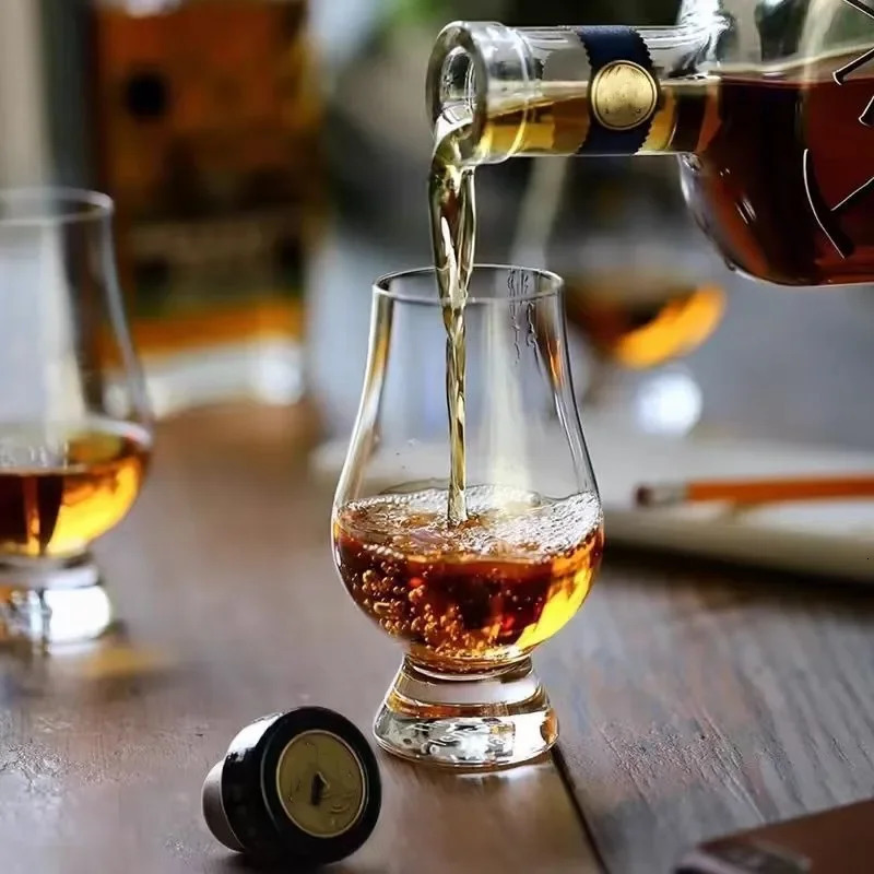 2/4PCS 200ML Whiskey Cup Set Transparent Lead Free Clear Crystal Glass Cup Scotch Durable Spirits Wine Drinking Glasses Barware 241010